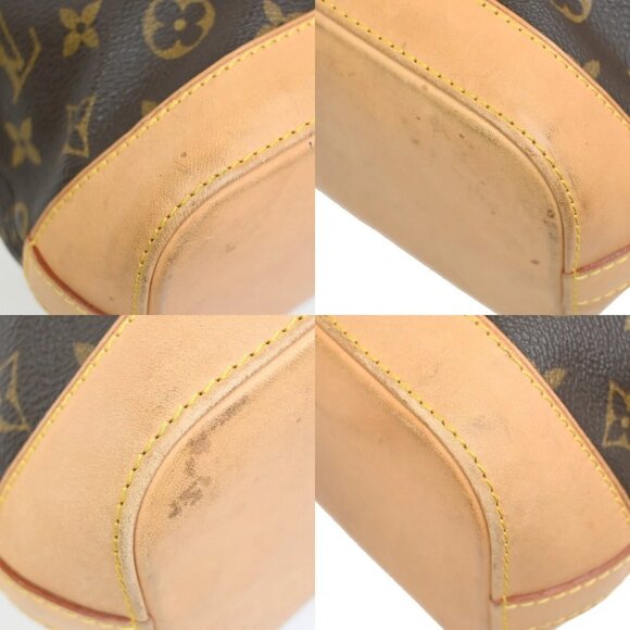 LOUIS VUITTON Logo Lockit Hand Bag Monogram Leather Brown France M40102 97FB861 - Picture 12 of 15